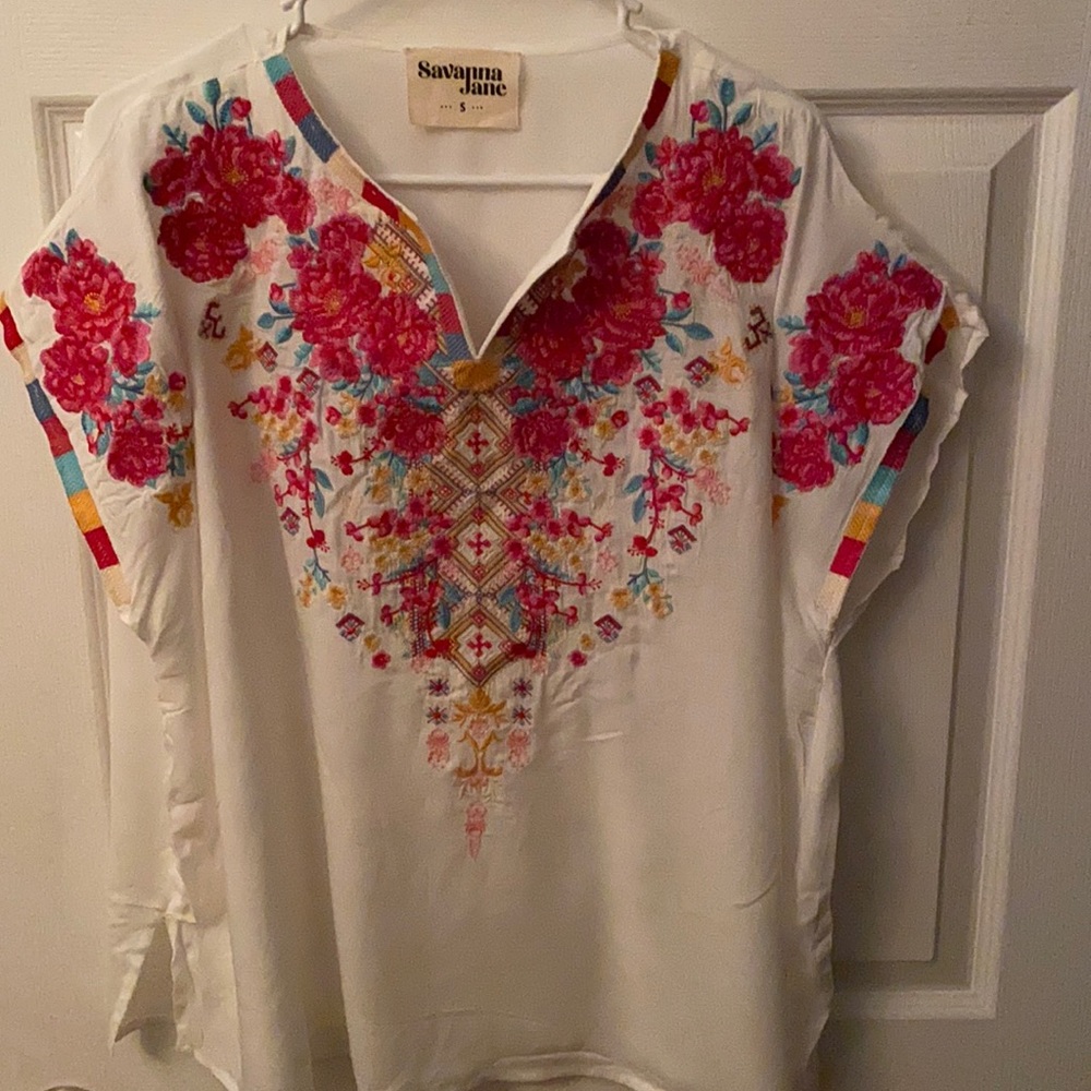 White embroidered top